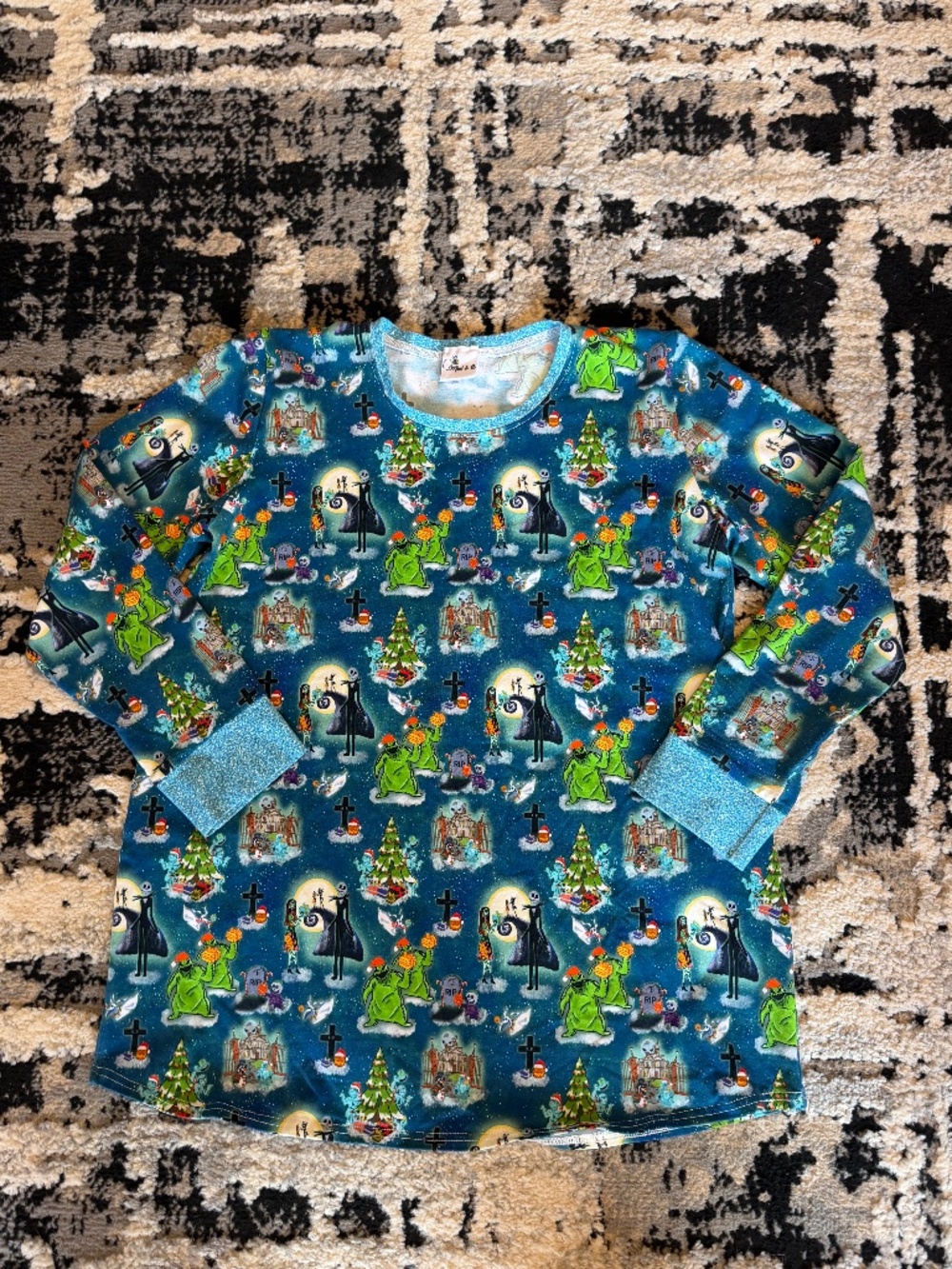 Hand Made The Nightmare Before Christmas long sleeve shirt size 14/16